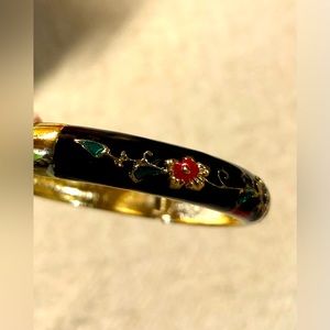 Cloisonne black bangle